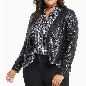 torrid Jackets & Coats - TORRID SIZE 3 DRAPE FRONT SEQUIN JACKET torrid Jackets & Coats - TORRID SIZE 3 DRAPE FRONT SEQUIN JACKET